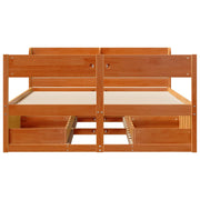 Estructura de cama sin colchón madera maciza marrón 120x190 cm v3986 - Vetonek