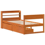 Estructura de cama sin colchón madera maciza marrón 90x190 cm - Vetonek