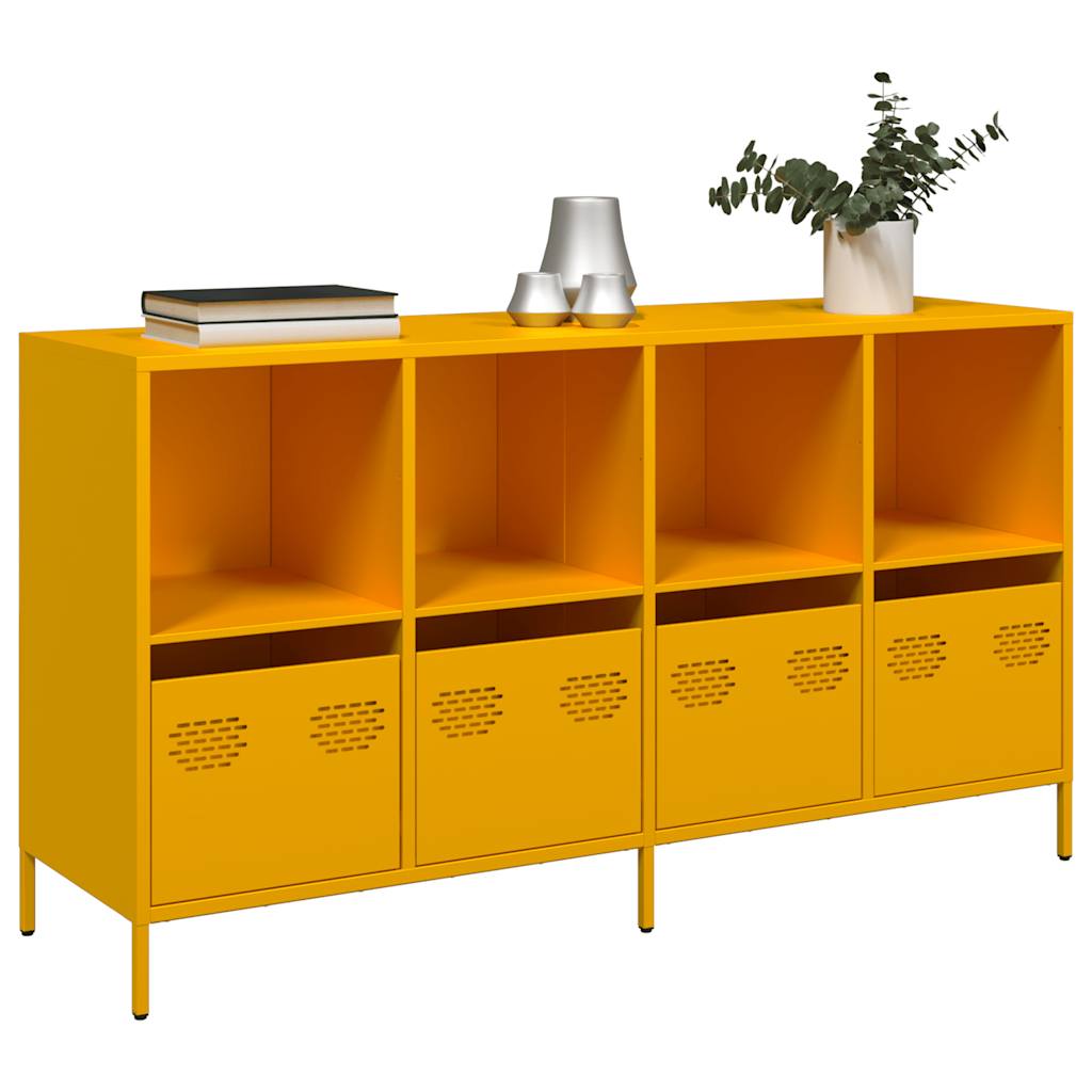 Vetonek Aparador acero laminado en frío amarillo mostaza 135x39x73,5 cm