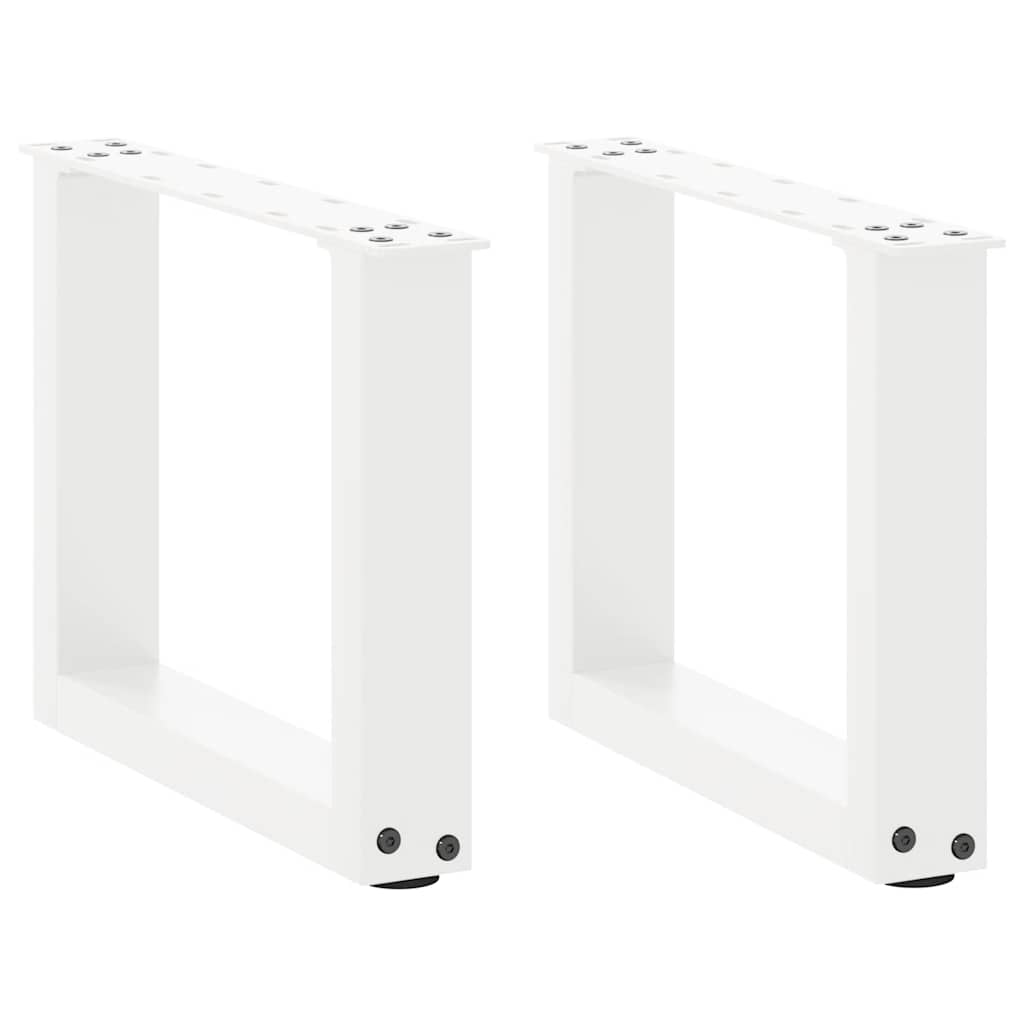 Vetonek Patas de mesa de centro forma U 2uds acero blanco 30x(30-31) cm