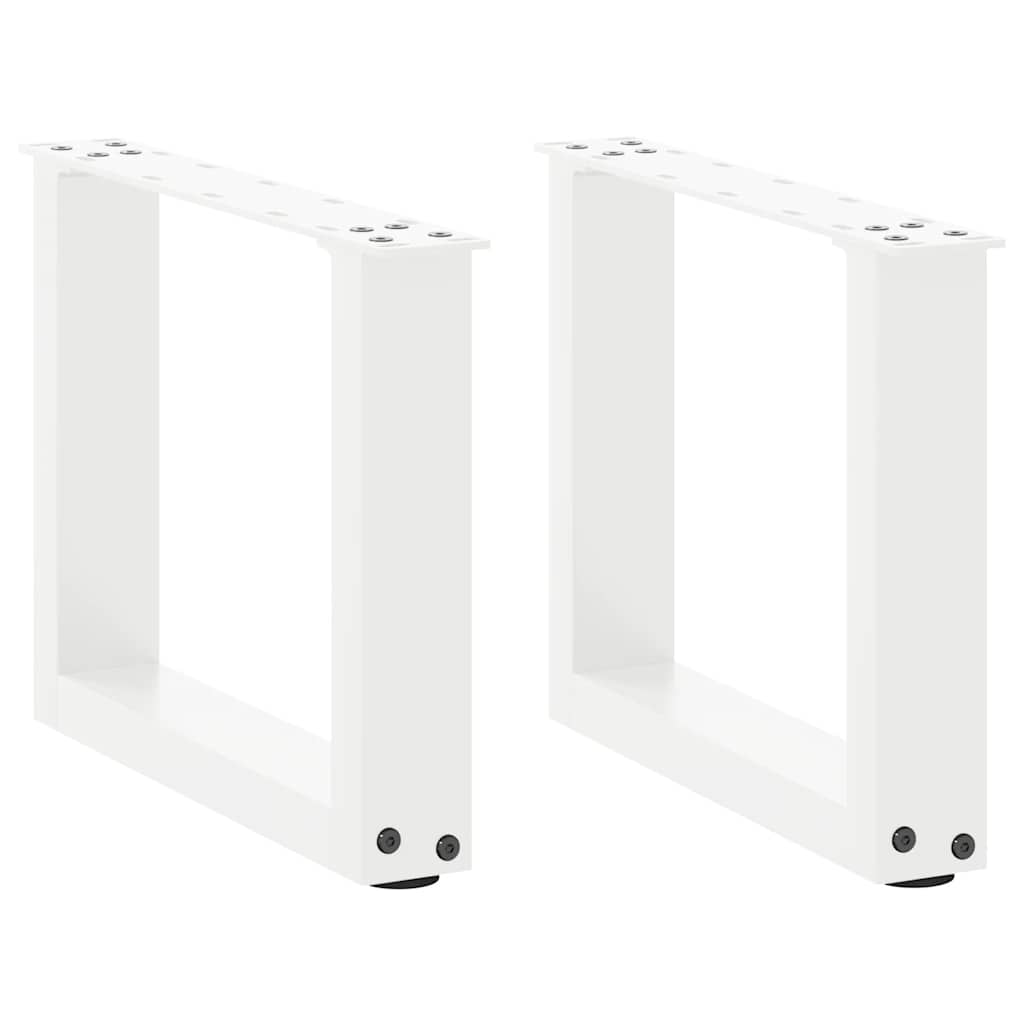 Vetonek Patas de mesa de centro forma U 2uds acero blanco 40x(30-31) cm