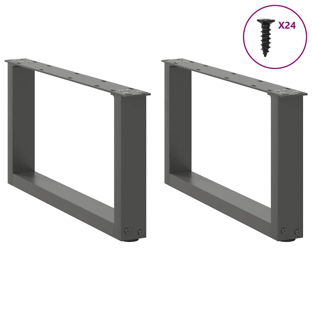 Tavolo gambe centrali o 2uds acciaio antracite 60x (30-31) cm