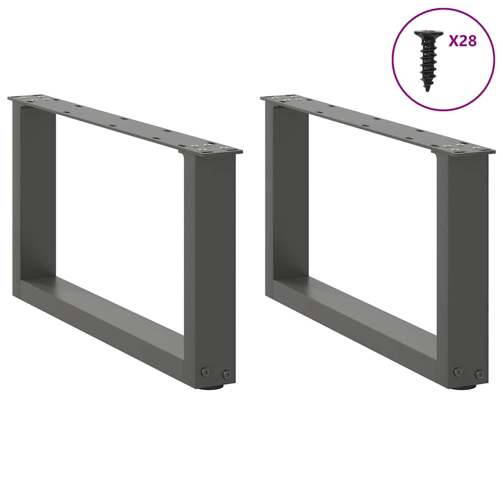 Tavolo gambe centrali o 2uds acciaio antracite 70x (30-31) cm