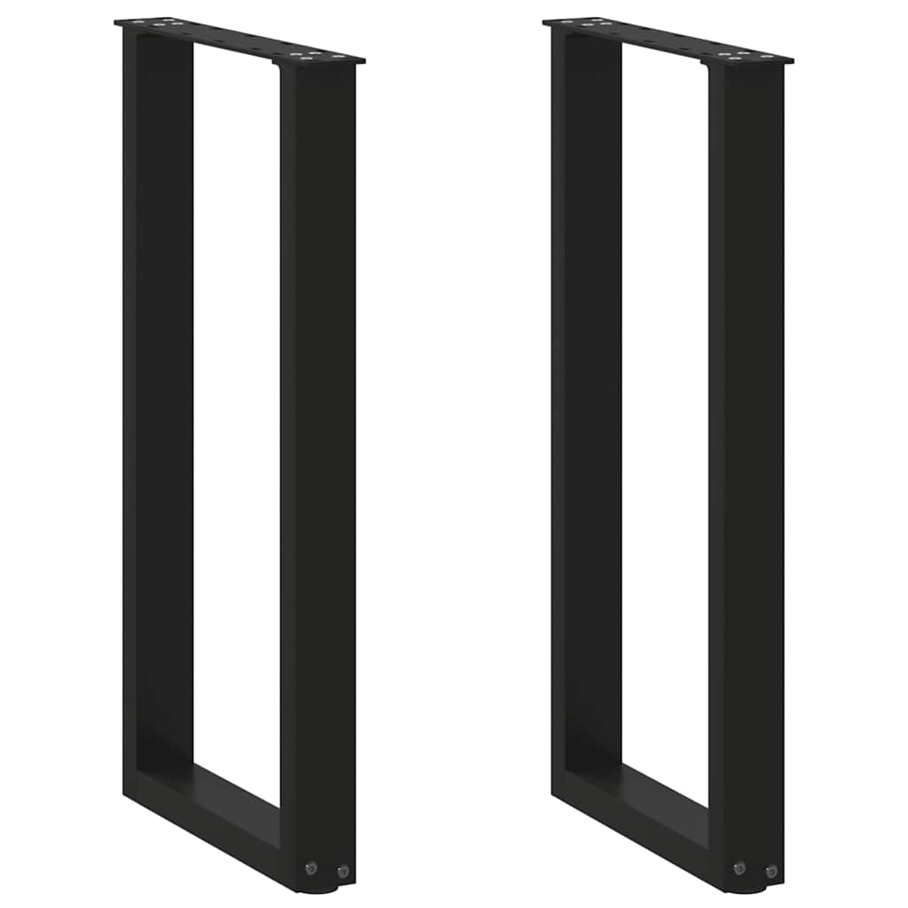 Vetonek Patas de mesa de centro forma U 2uds acero negro 28x(72-73) cm