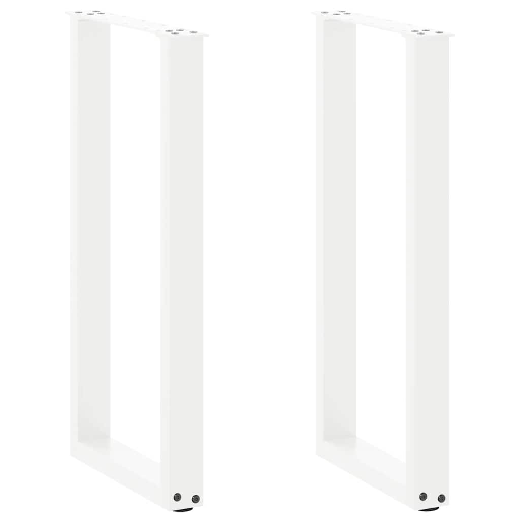 Vetonek Patas de mesa de centro forma U 2uds acero blanco 28x(72-73) cm