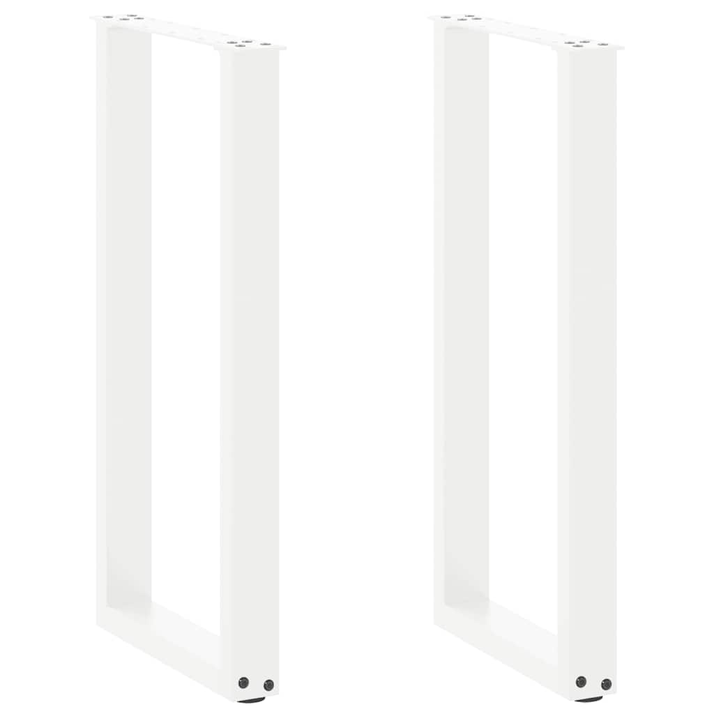 Vetonek Patas de mesa de centro forma U 2uds acero blanco 38x(72-73) cm