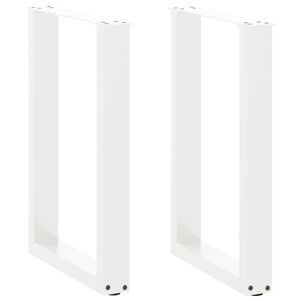 Vetonek Patas para mesa centro forma U 2 uds acero blanco 50x(72-73) cm