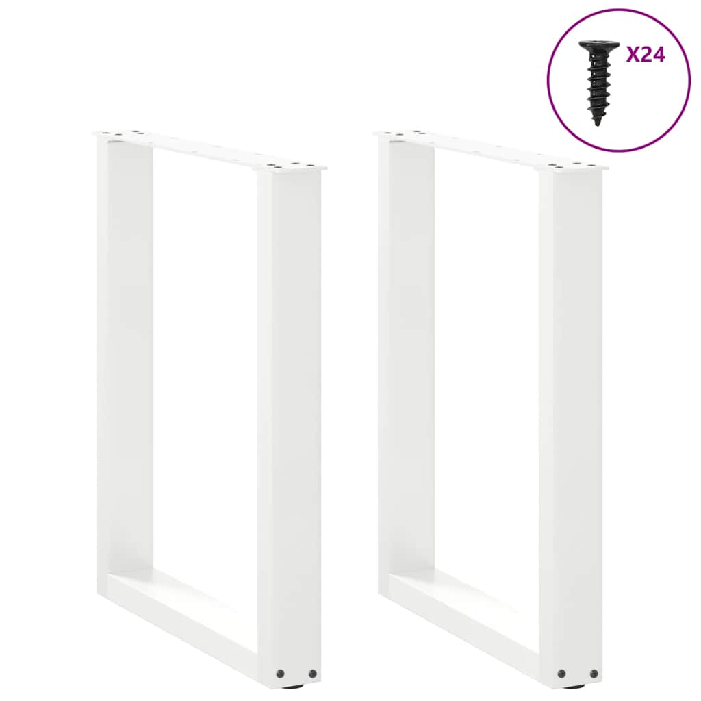 Patas para mesa centro forma U 2 uds blanco 60x(72-73) cm acero