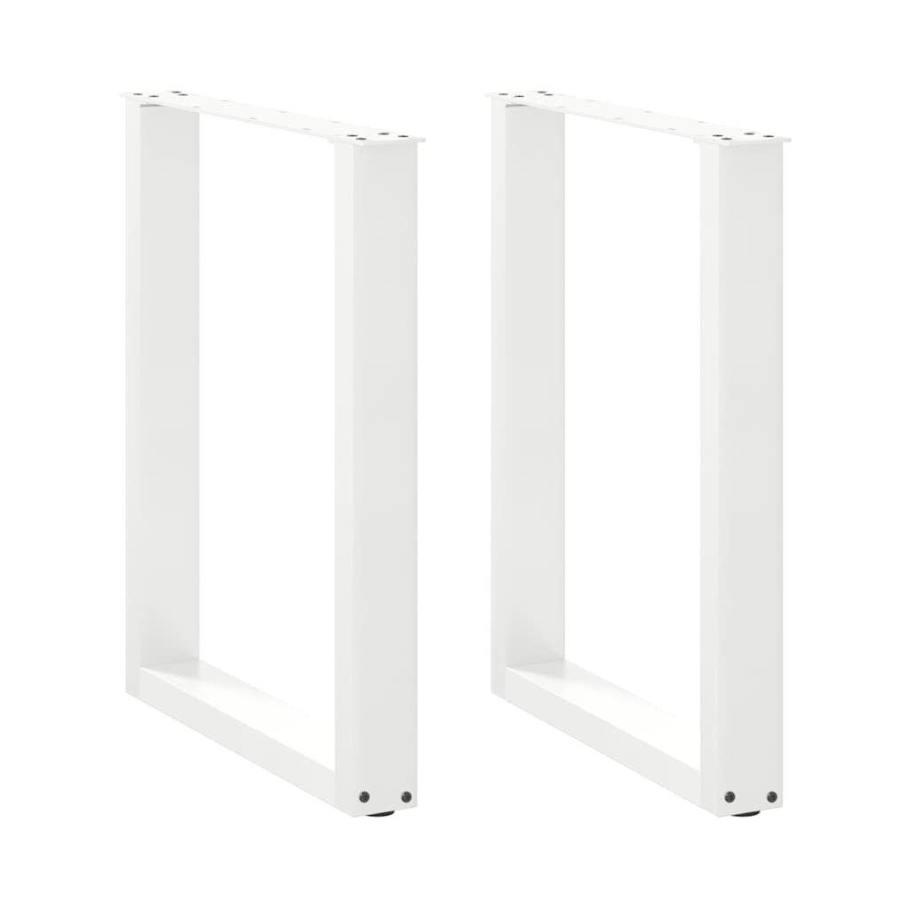 Vetonek Patas para mesa centro forma U 2 uds blanco 60x(72-73) cm acero