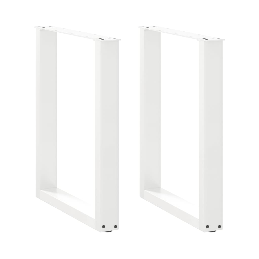 Vetonek Patas de mesa de centro forma U 2uds acero blanco 70x(72-73) cm