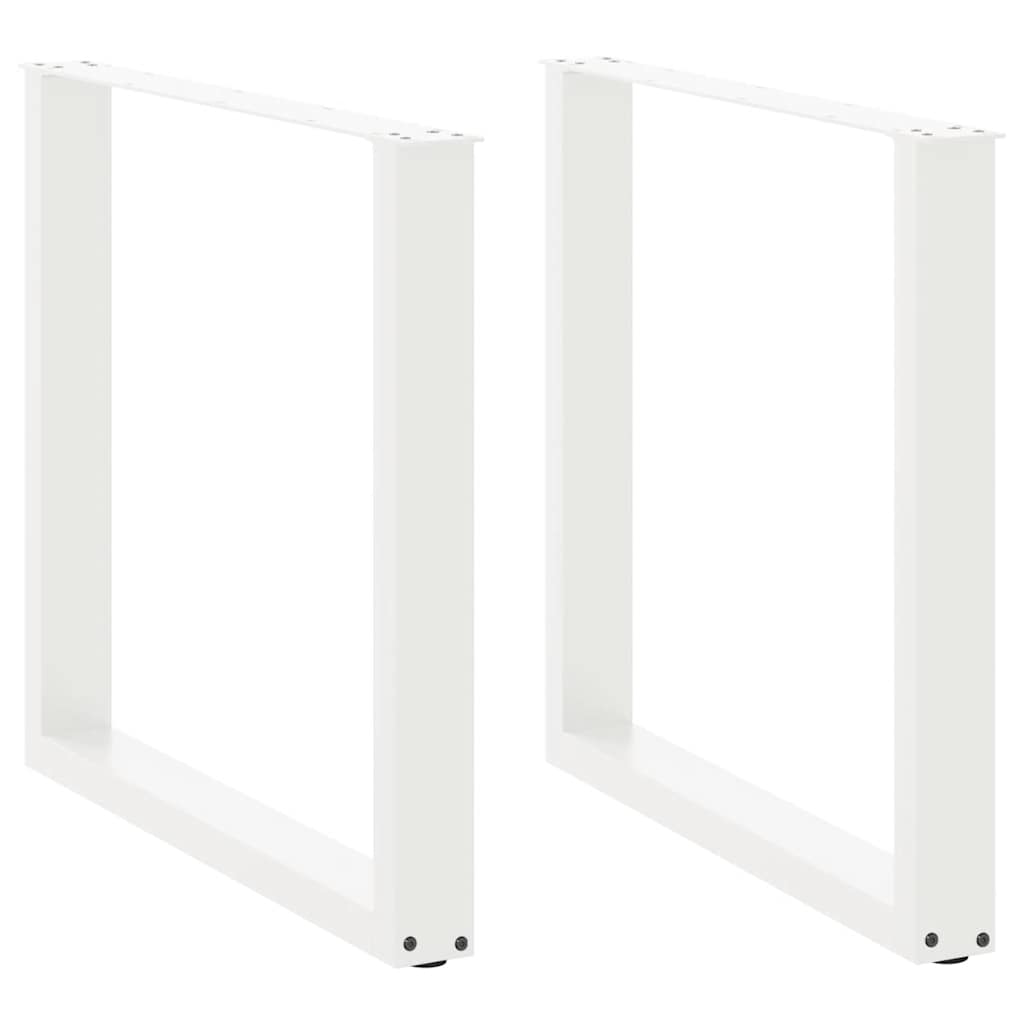 Vetonek Patas de mesa de centro forma U 2uds acero blanco 80x(72-73) cm