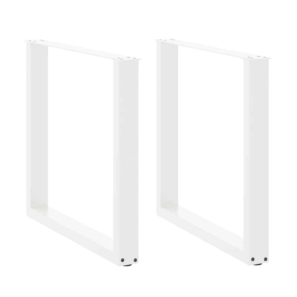 Vetonek Patas de mesa de centro forma U 2uds acero blanco 90x(72-73) cm