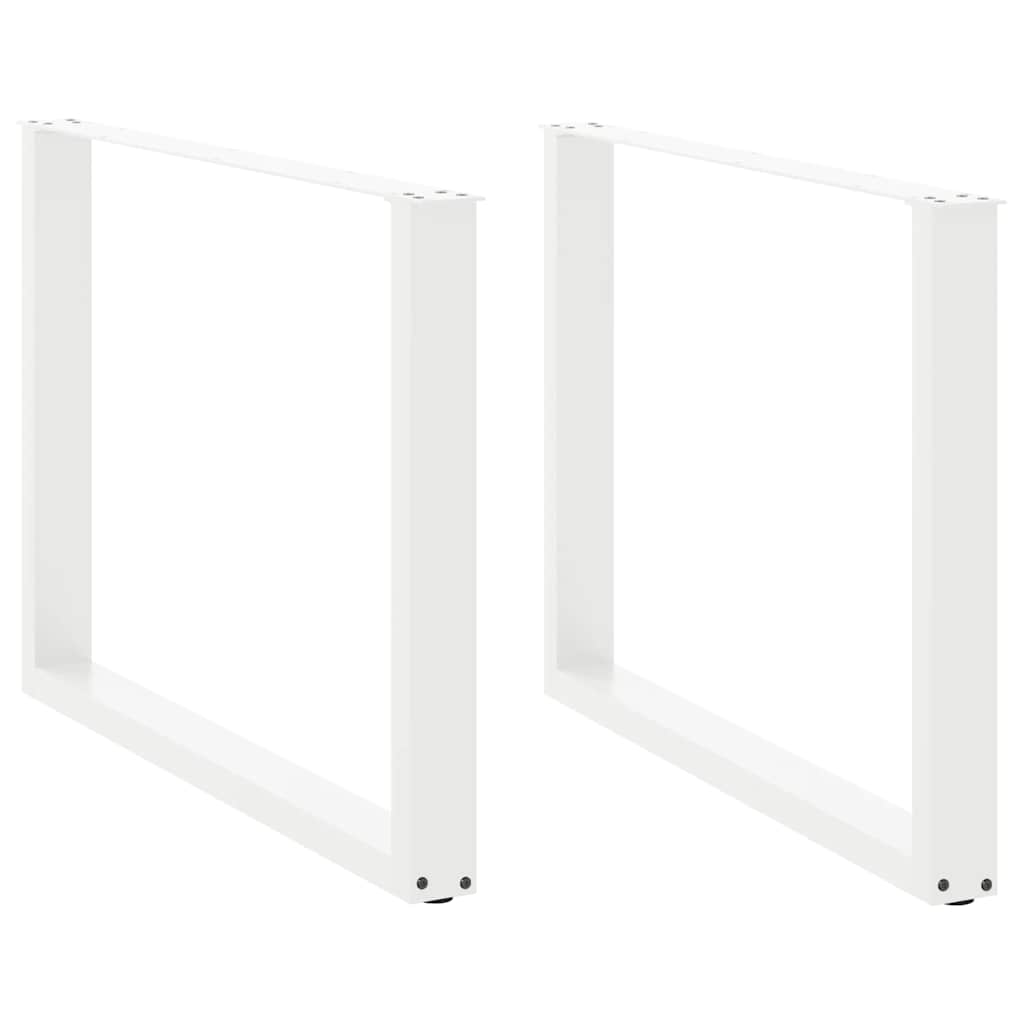 Vetonek Patas mesa centro forma de U 2 uds acero blanco 100x(72-73) cm