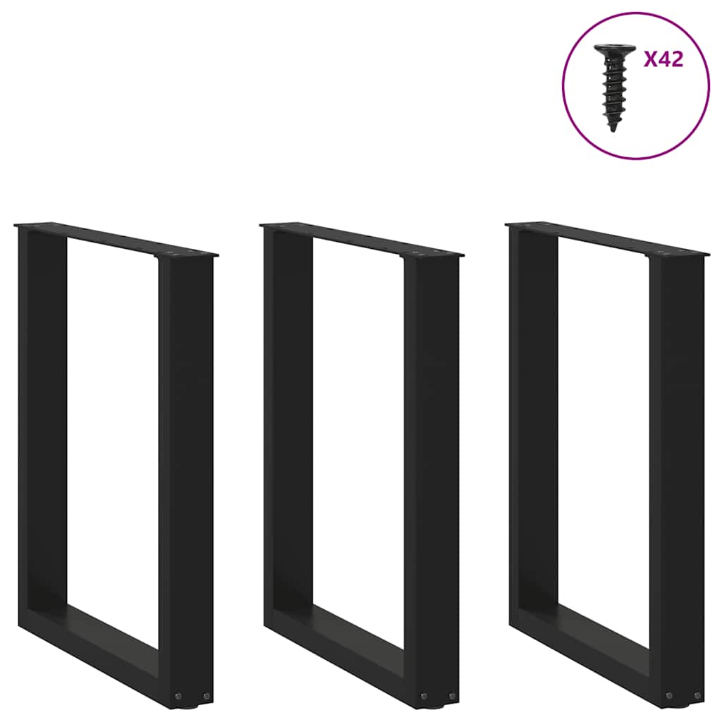 Mesas for Mesa Central Form U 3 UDS Black steel 70x (72-73) cm