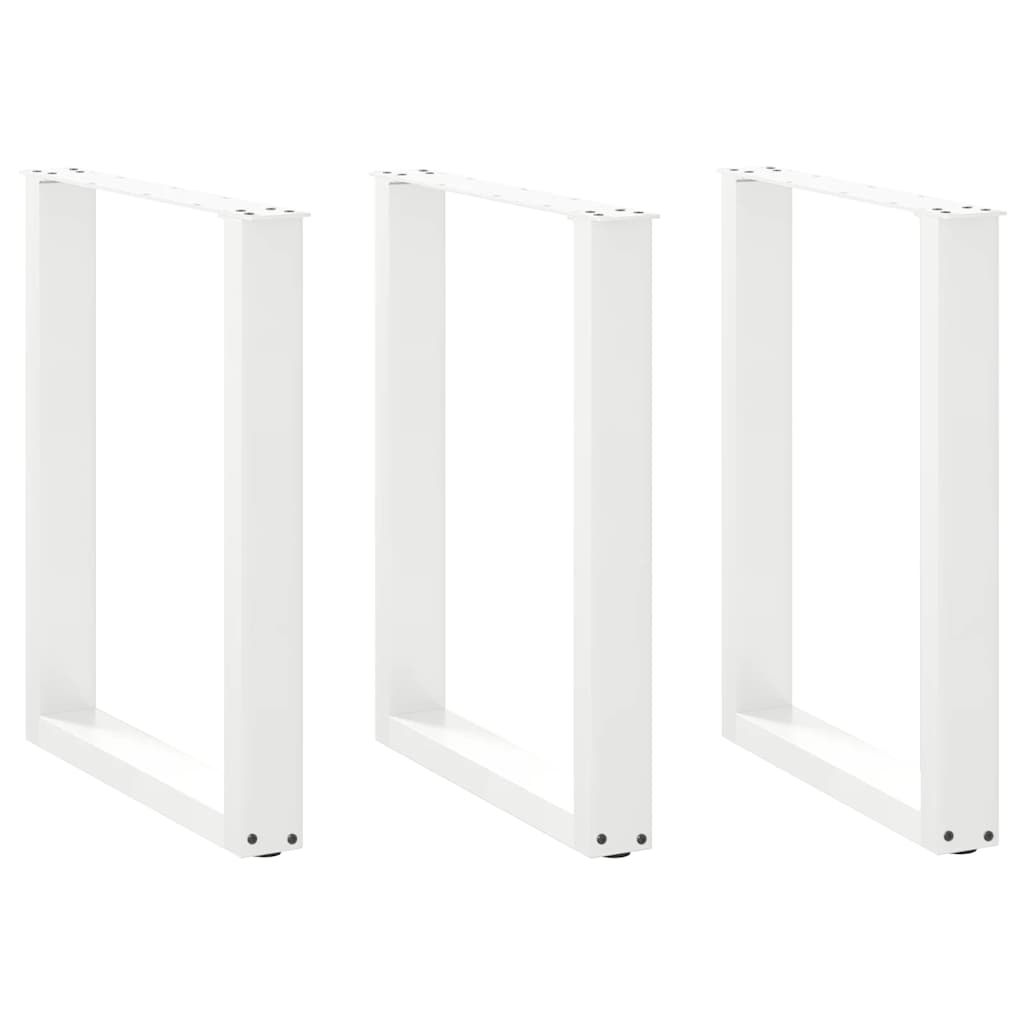 Vetonek Patas para mesa centro forma U 3 uds blanco 70x(72-73) cm acero