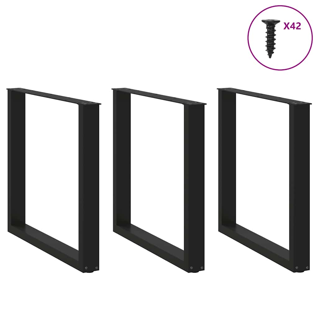 Mesas for Mesa Central Form U 3 UDS Black steel 80x (72-73) cm