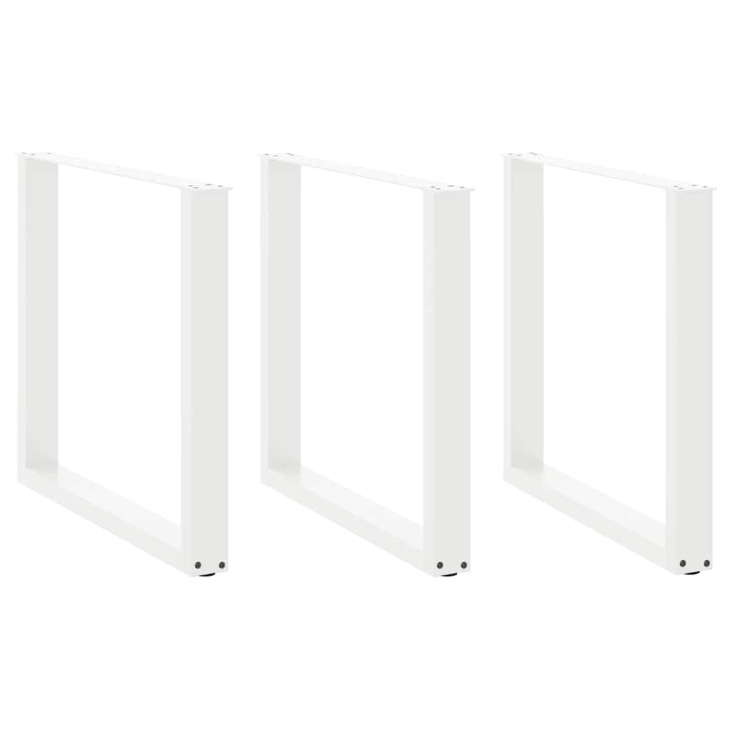 Vetonek Patas para mesa centro forma U 3 uds blanco 80x(72-73) cm acero