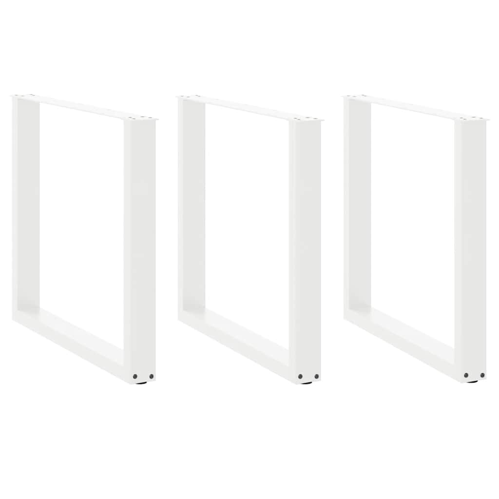 Vetonek Patas para mesa centro forma U 3 uds blanco 90x(72-73) cm acero