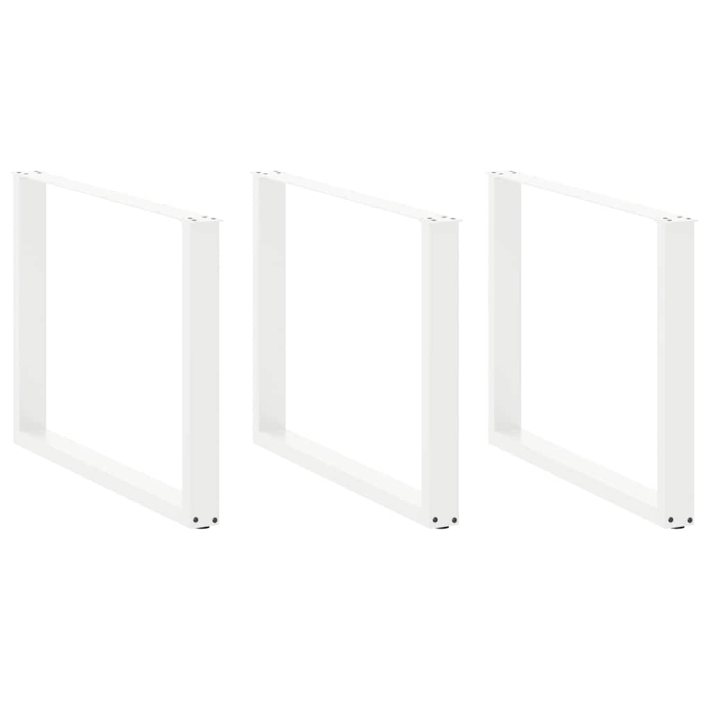 Vetonek Patas mesa centro forma de U 2 uds acero blanco 100x(72-73) cm