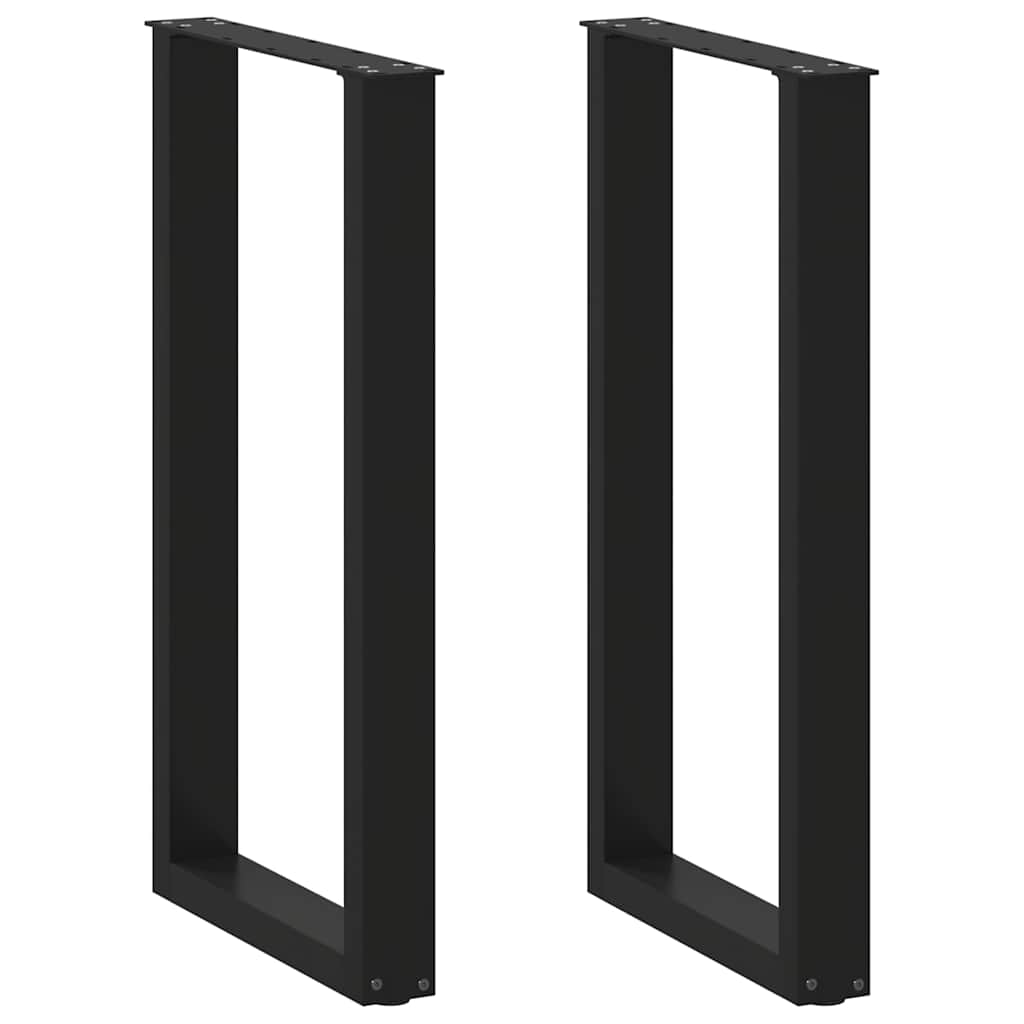 Vetonek Patas de mesa de centro forma U 2uds acero negro 40x(90-91) cm