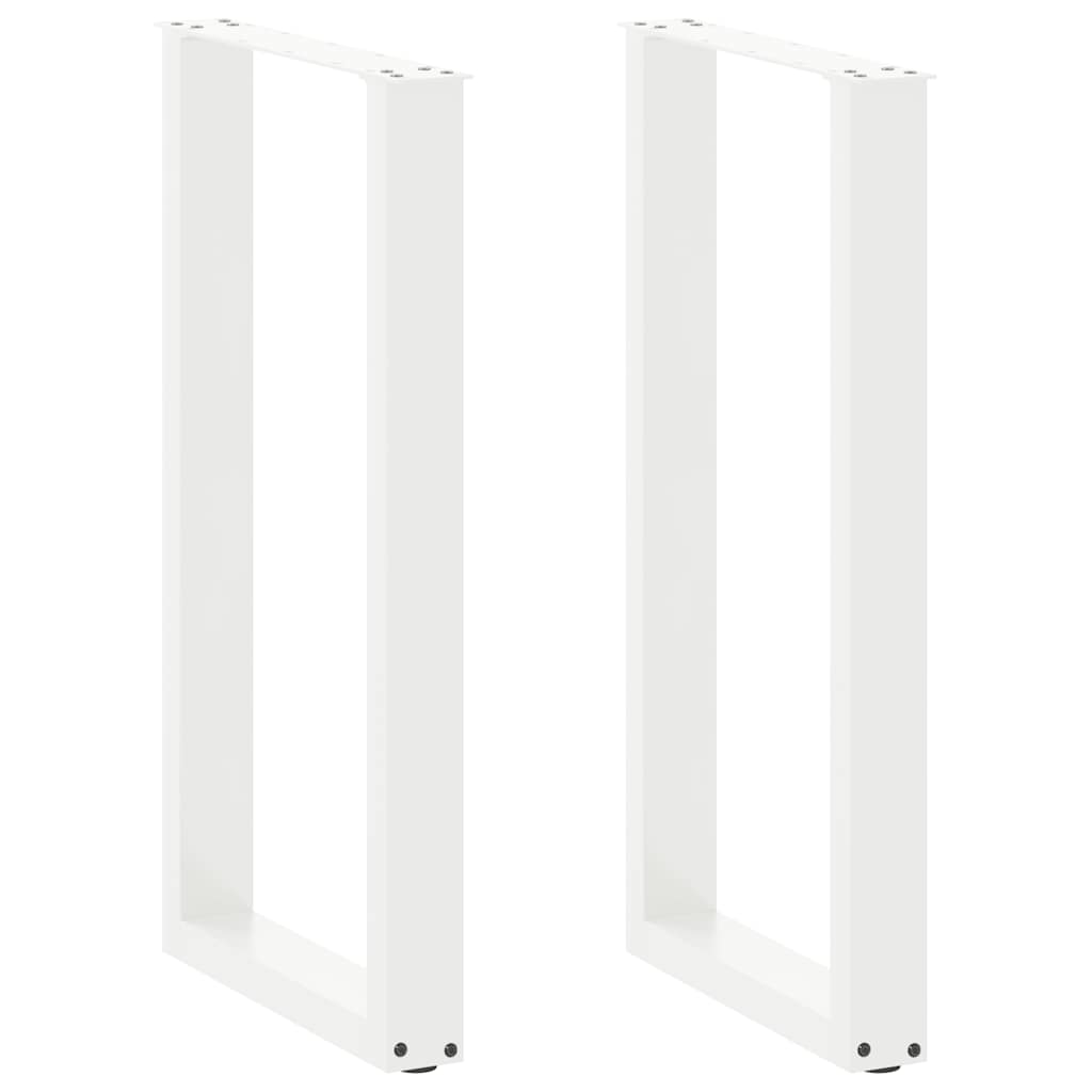 Vetonek Patas de mesa de centro forma U 2uds acero blanco 40x(90-91) cm