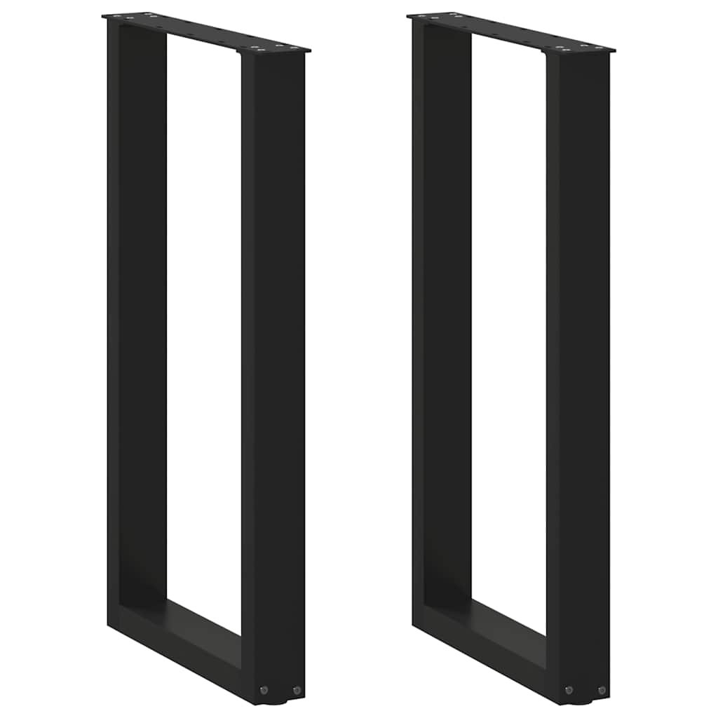 Vetonek Patas de mesa de centro forma U 2uds acero negro 50x(90-91) cm