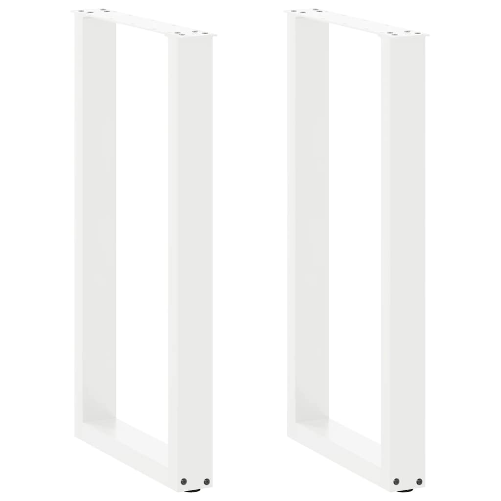 Vetonek Patas de mesa de centro forma U 2uds acero blanco 50x(90-91) cm