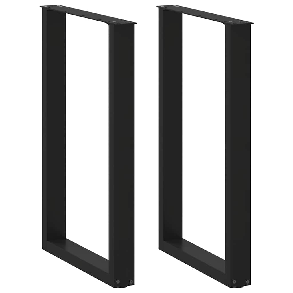 Vetonek Patas de mesa de centro forma U 2uds acero negro 60x(90-91) cm