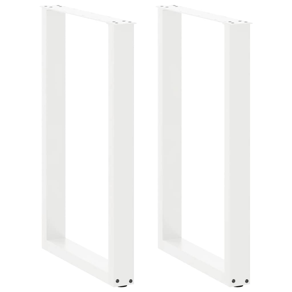 Vetonek Patas de mesa de centro forma U 2uds acero blanco 60x(90-91) cm