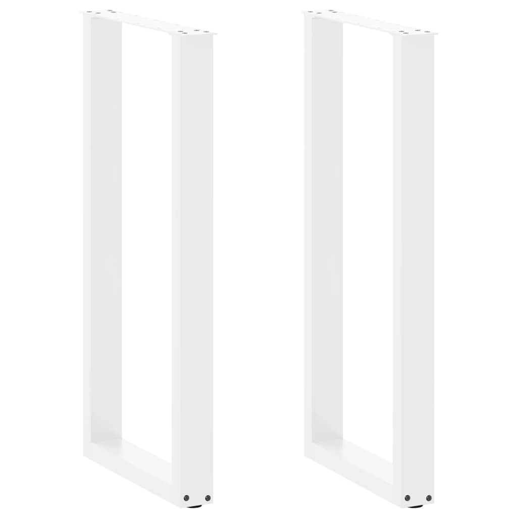 Vetonek Patas de mesa centro forma U 2uds acero blanco 40x(100-101) cm