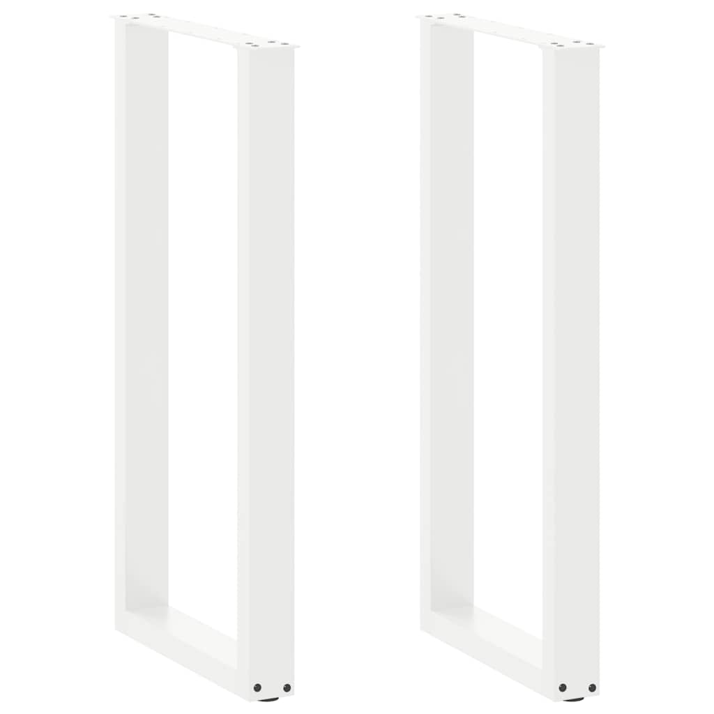 Vetonek Patas de mesa centro forma U 2uds acero blanco 50x(100-101)cm