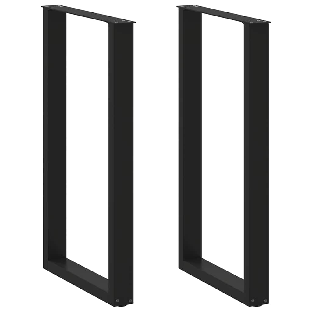 Vetonek Patas de mesa de centro forma U 2uds acero negro 60x(100-101)cm