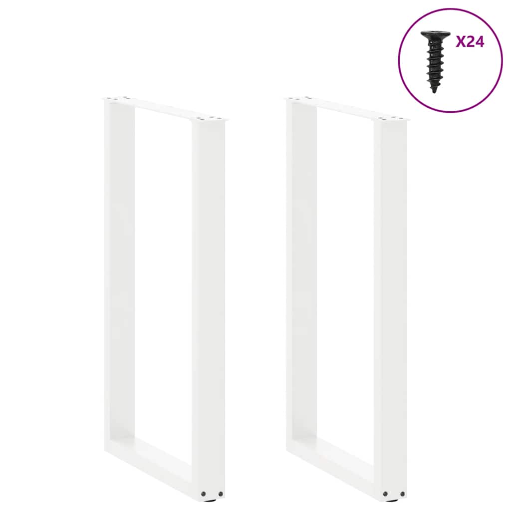 Patas de mesa centro forma U 2uds acero blanco 60x(100-101) cm