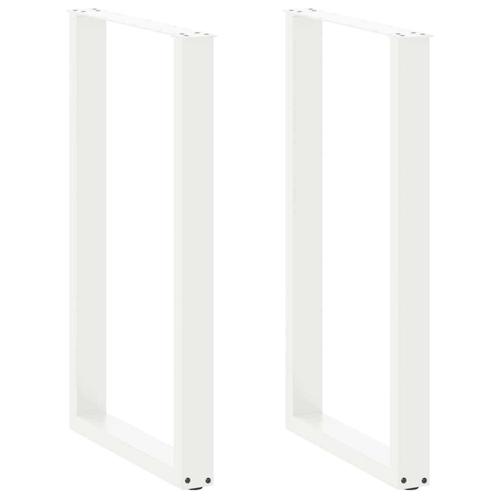 Vetonek Patas de mesa centro forma U 2uds acero blanco 60x(100-101) cm