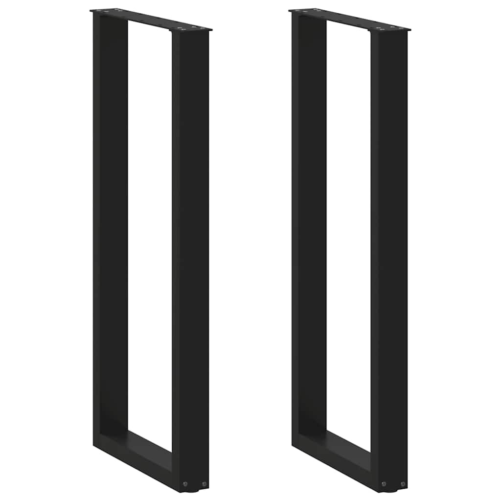 Vetonek Patas de mesa de centro forma U 2uds acero negro 40x(110-111)cm