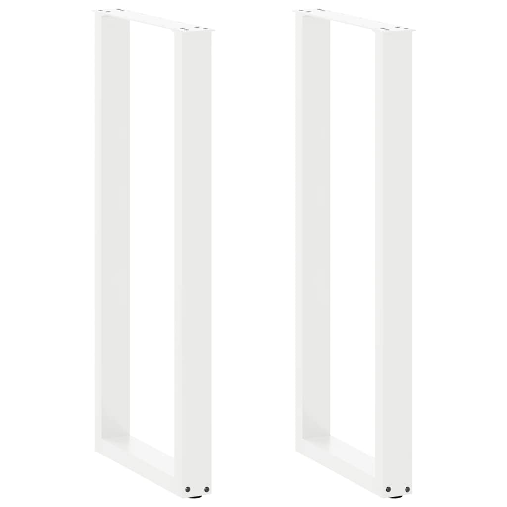 Vetonek Patas de mesa centro forma U 2uds acero blanco 40x(110-111) cm