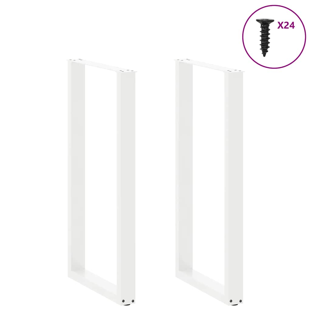 Patas de mesa centro forma U 2uds acero blanco 60x(110-111)cm