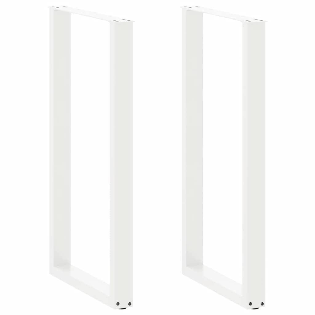 Vetonek Patas de mesa centro forma U 2uds acero blanco 60x(110-111)cm