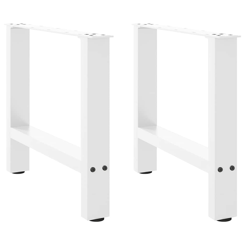 Vetonek Patas de mesa de centro acero blanco 2 uds 60x(42-43) cm