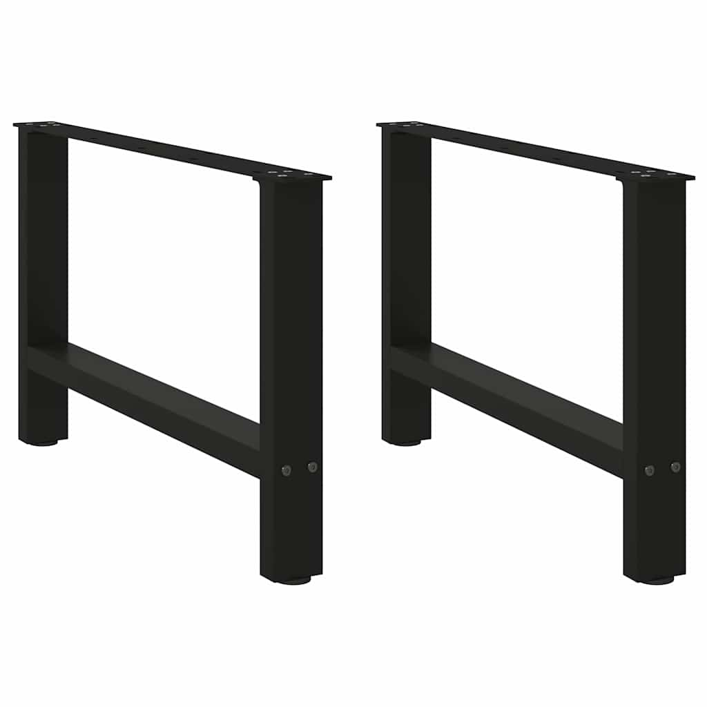 Vetonek Patas de mesa de centro acero negro 2 uds 70x(42-43) cm