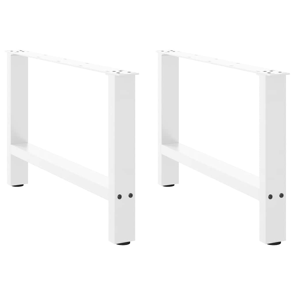 Vetonek Patas de mesa de centro acero blanco 2 uds 70x(42-43) cm