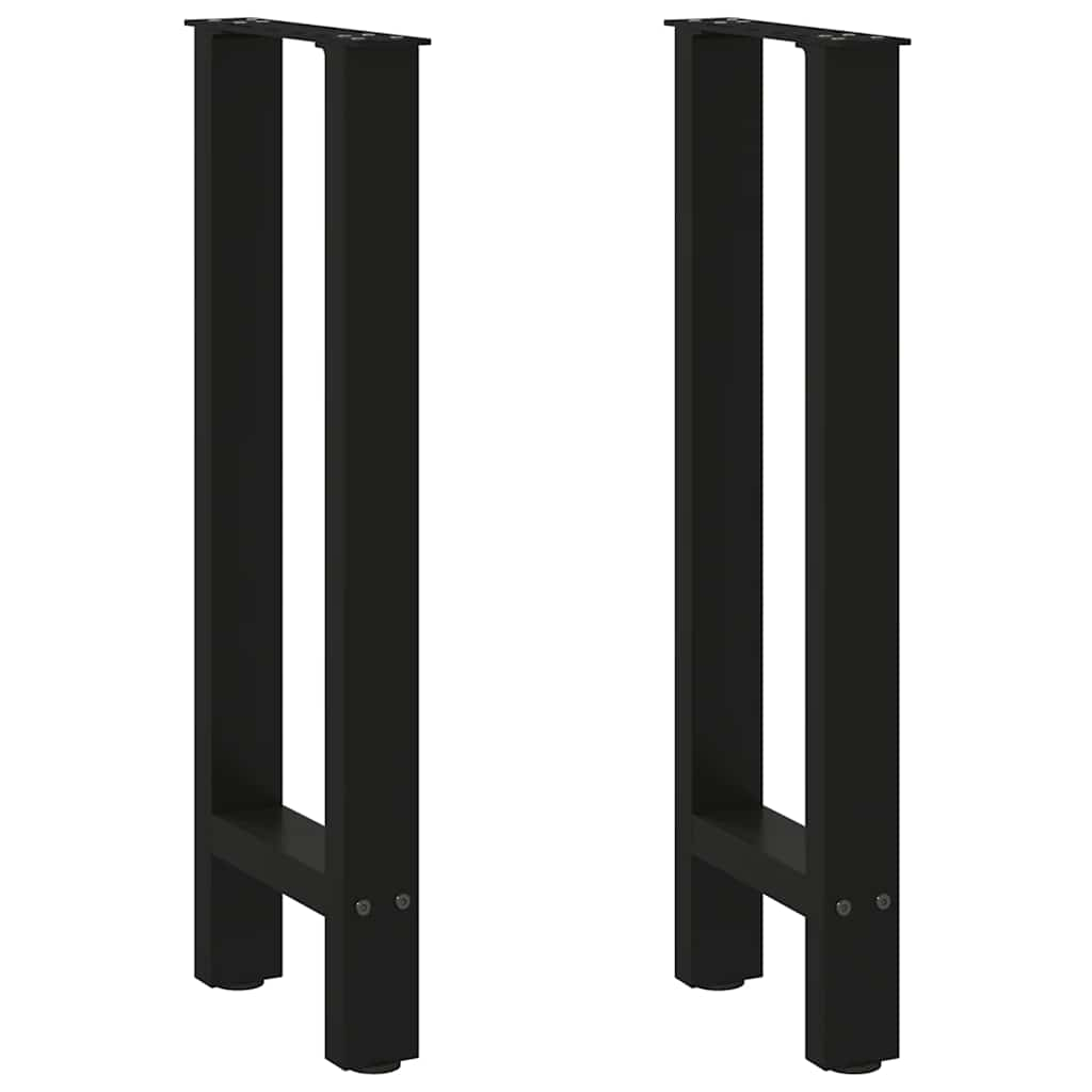 Vetonek Patas de mesa de centro acero negro 2 uds 28x(72-73) cm