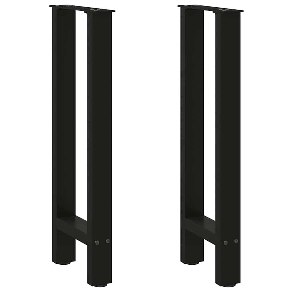 Vetonek Patas de mesa de centro acero negro 2 uds 38x(72-73) cm