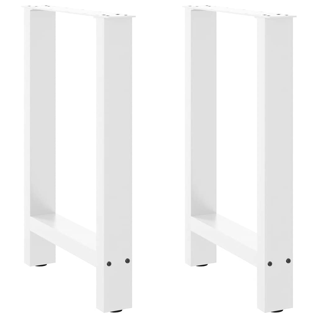 Vetonek Patas de mesa de centro acero blanco 2 uds 50x(72-73) cm