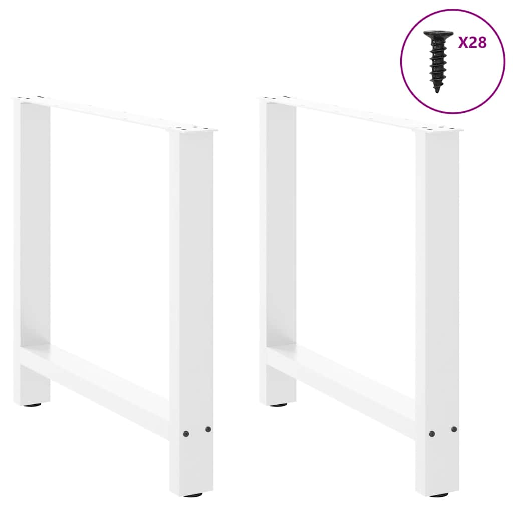 Vetonek Patas de mesa de centro acero blanco 2 uds 70x(72-73) cm