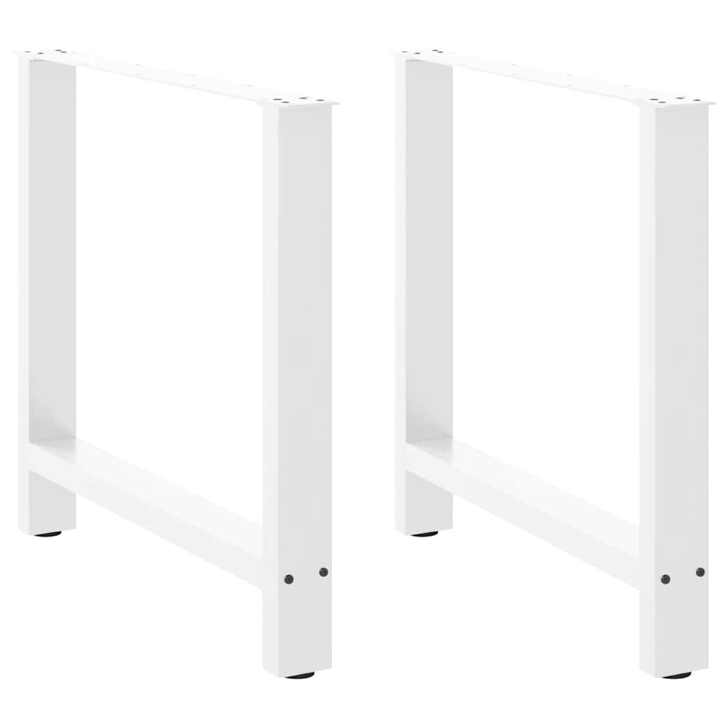 Vetonek Patas de mesa de centro acero blanco 2 uds 80x(72-73) cm