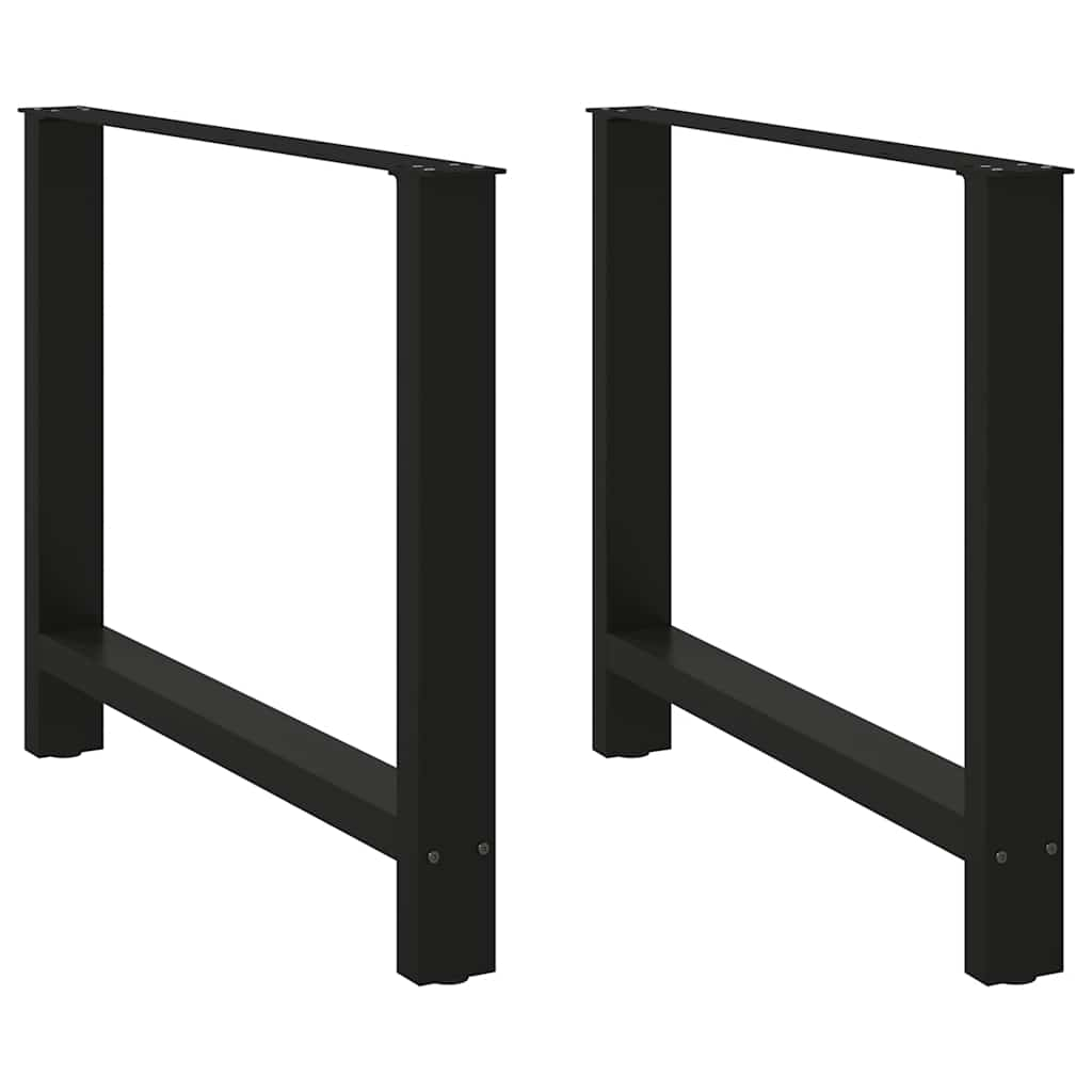 Vetonek Patas de mesa de centro acero negro 2 uds 100x(72-73) cm