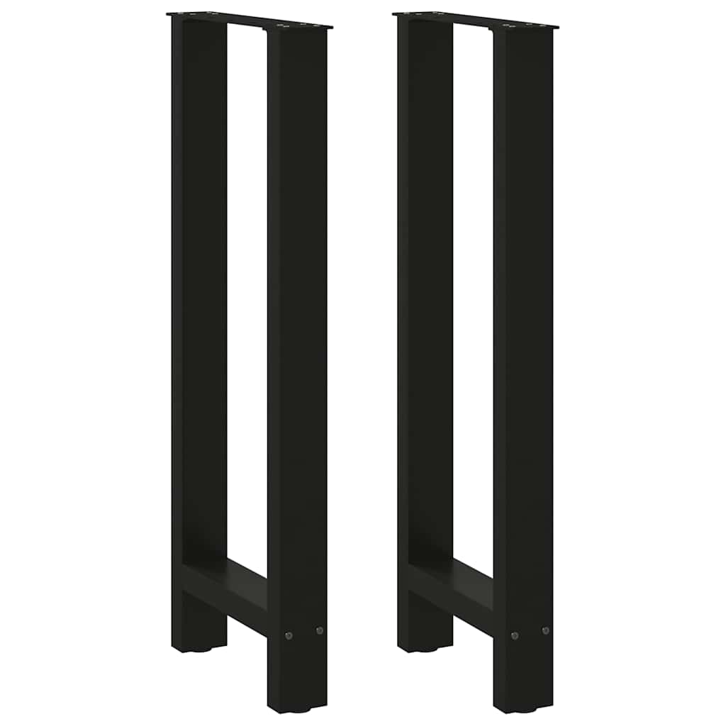 Vetonek Patas de mesa de centro acero negro 2 uds 40x(100-101) cm