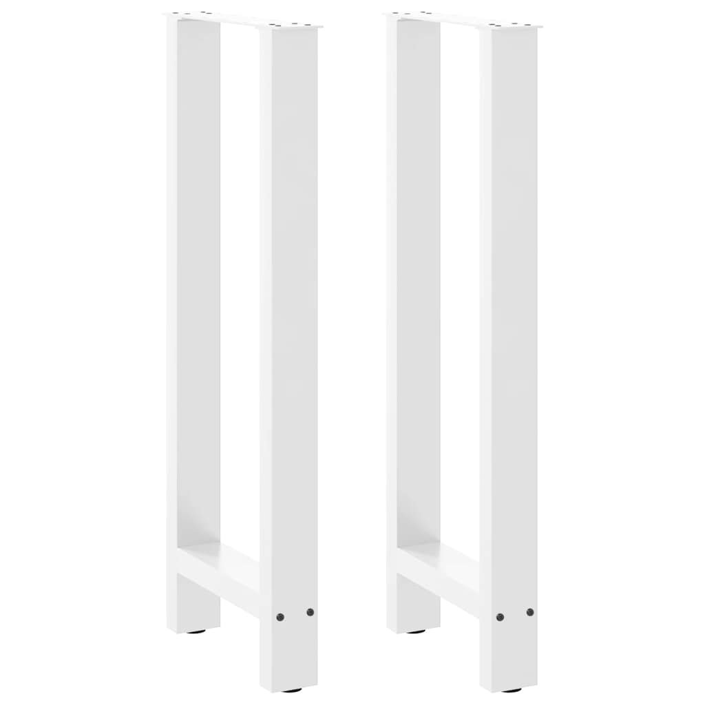 Vetonek Patas de mesa de centro acero blanco 2 uds 40x(100-101) cm