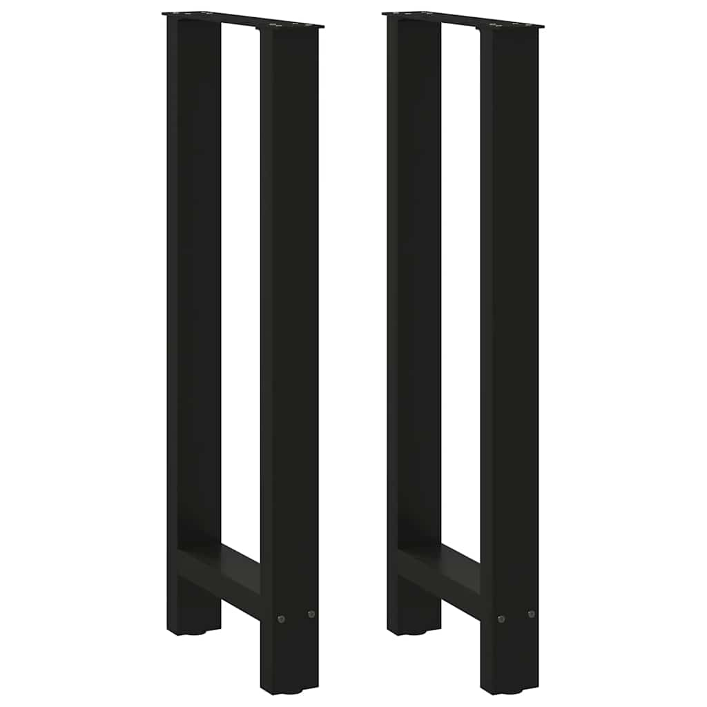 Vetonek Patas de mesa de centro acero negro 2 uds 50x(100-101) cm